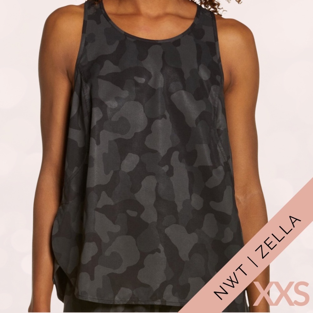 NWT Nordstrom Zella XXS Women’s Lightweight Camo Tank Top – Black Camo